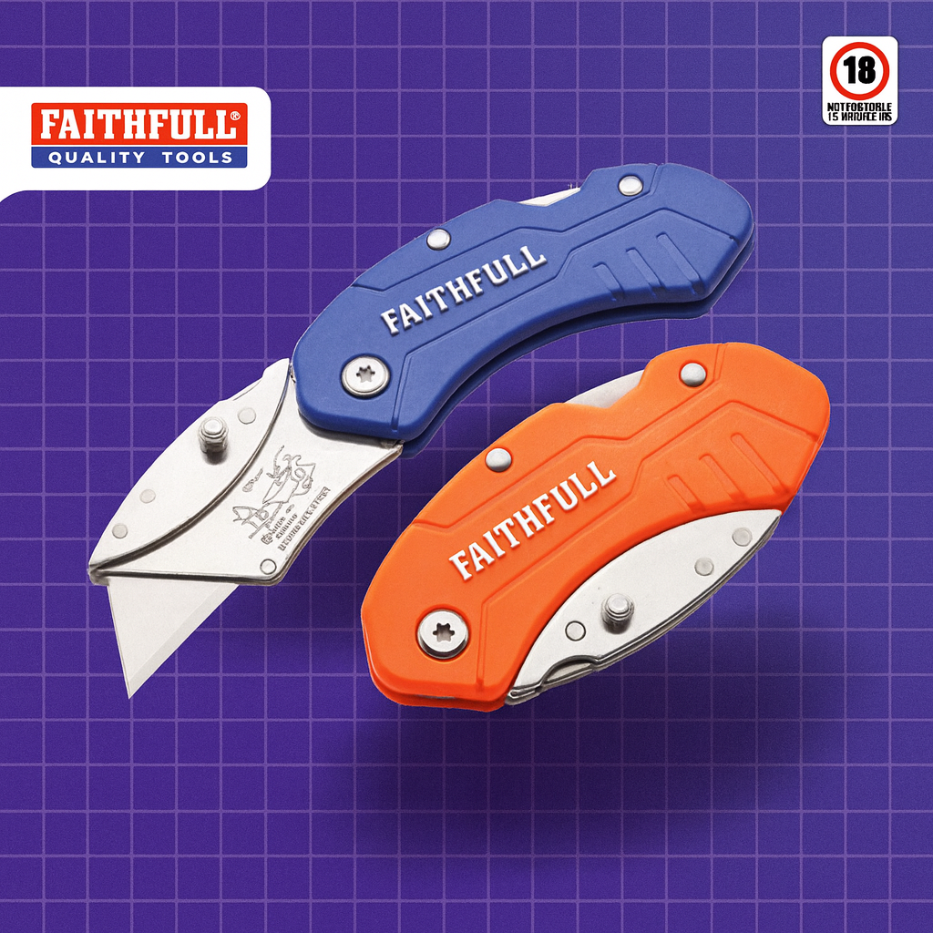 Faithfull Compact Hi-Vis Folding Knife