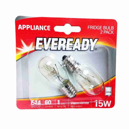 Eveready 15w E14 Fridge Bulbs - 2pc