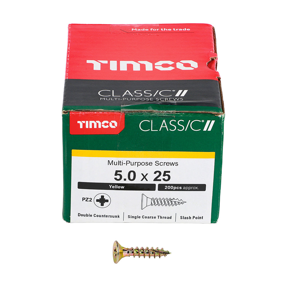 25mm x 5.0 PZ2 Multi-Purpose Screws - 200pc