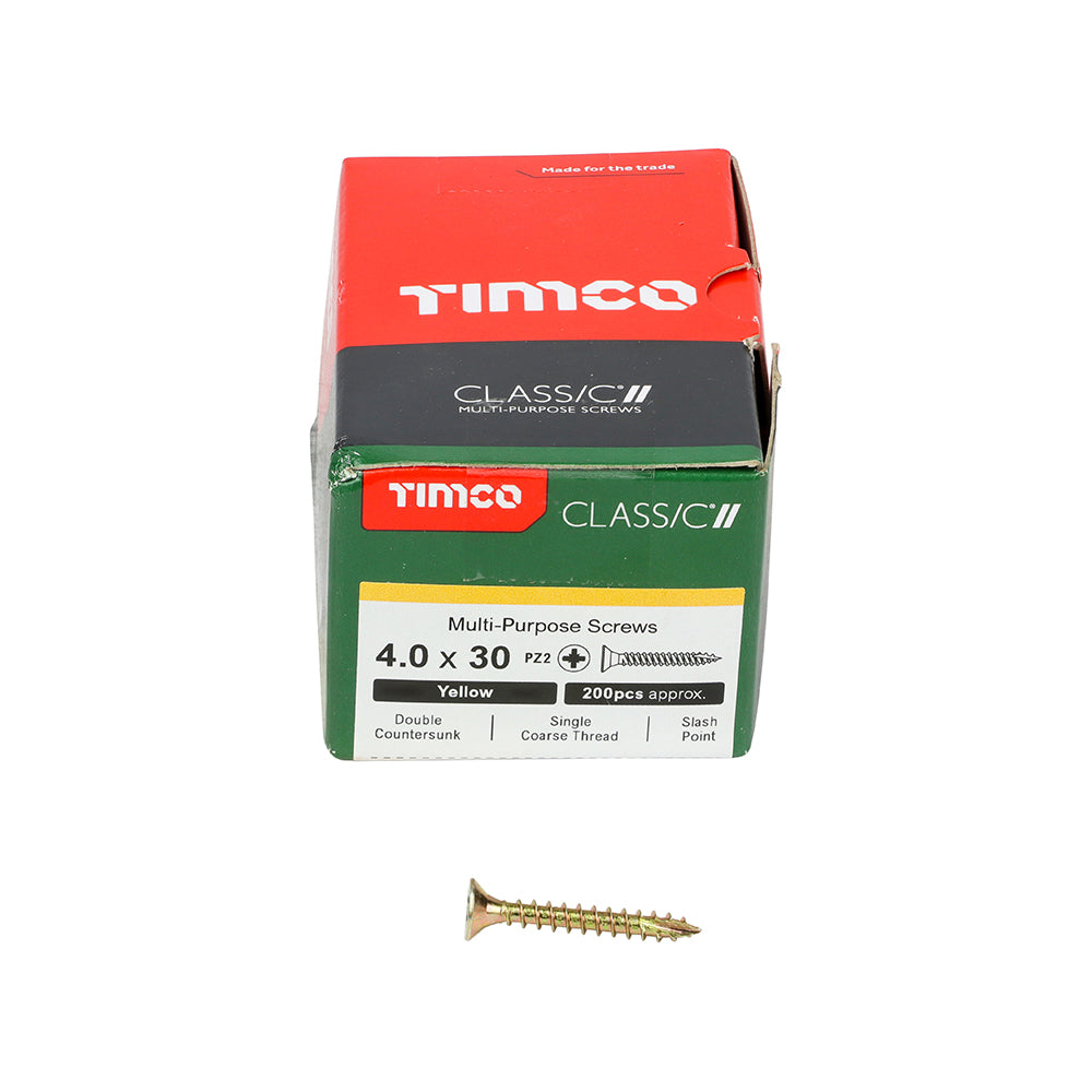 30mm x 4.0 PZ2 Multi-Purpose Screws - 200pc