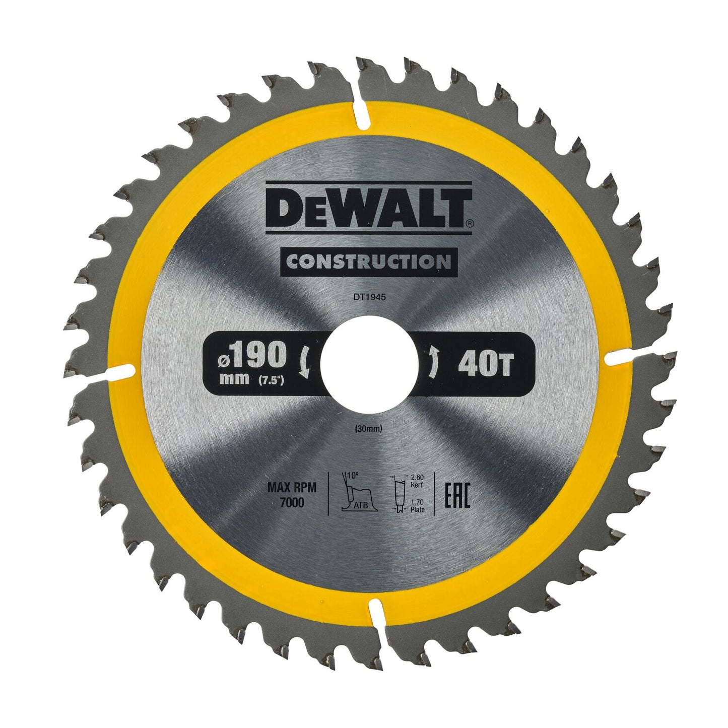 Construction Circular Saw Blade 190 x 30mm x 40T