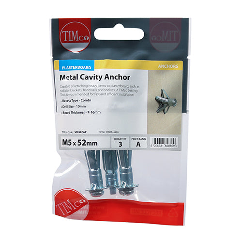 Metal Cavity Anchors - 3pc