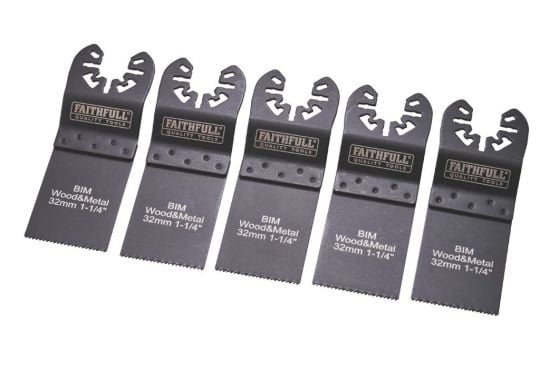 Faithfull Bi-Metal Flush Cut Wood/Metal Blades - 5pc