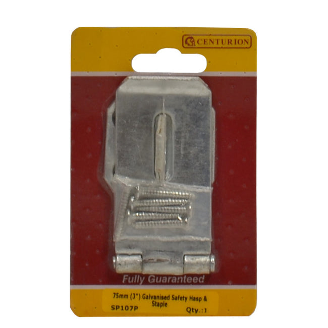 Safety Hasp and Staples - Zinc Plated 75mm