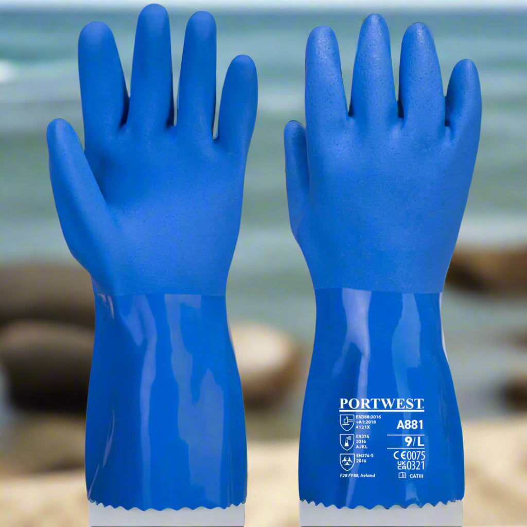Chem 300 PVC Marine Gauntlet - Blue