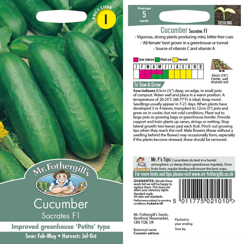 Cucumber Socrates F1 Seeds - O'Tooles Tools