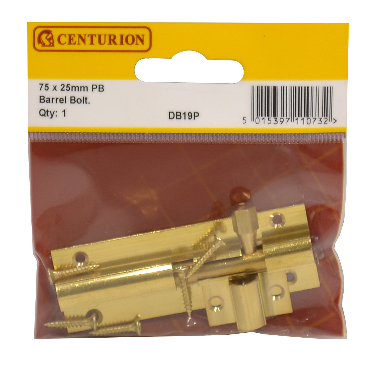 Straight Barrel Bolt - Polished Brass 25mm x 75mm