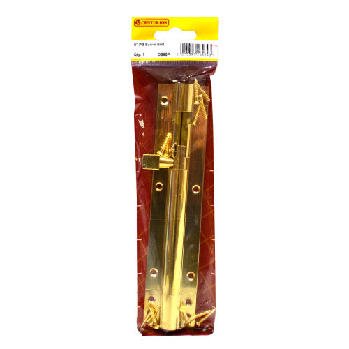 Straight Barrel Bolt - Polished Brass 38mm x 150mm