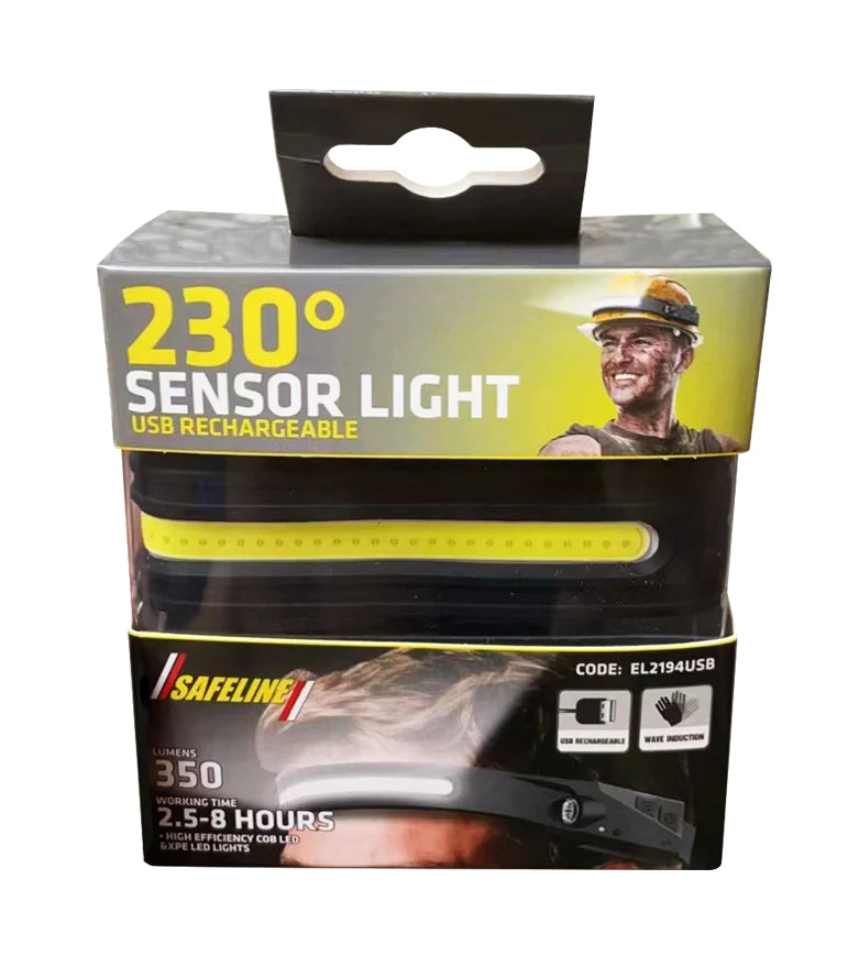 Head Torch LED 230 Degree Sensor - Rechargeable