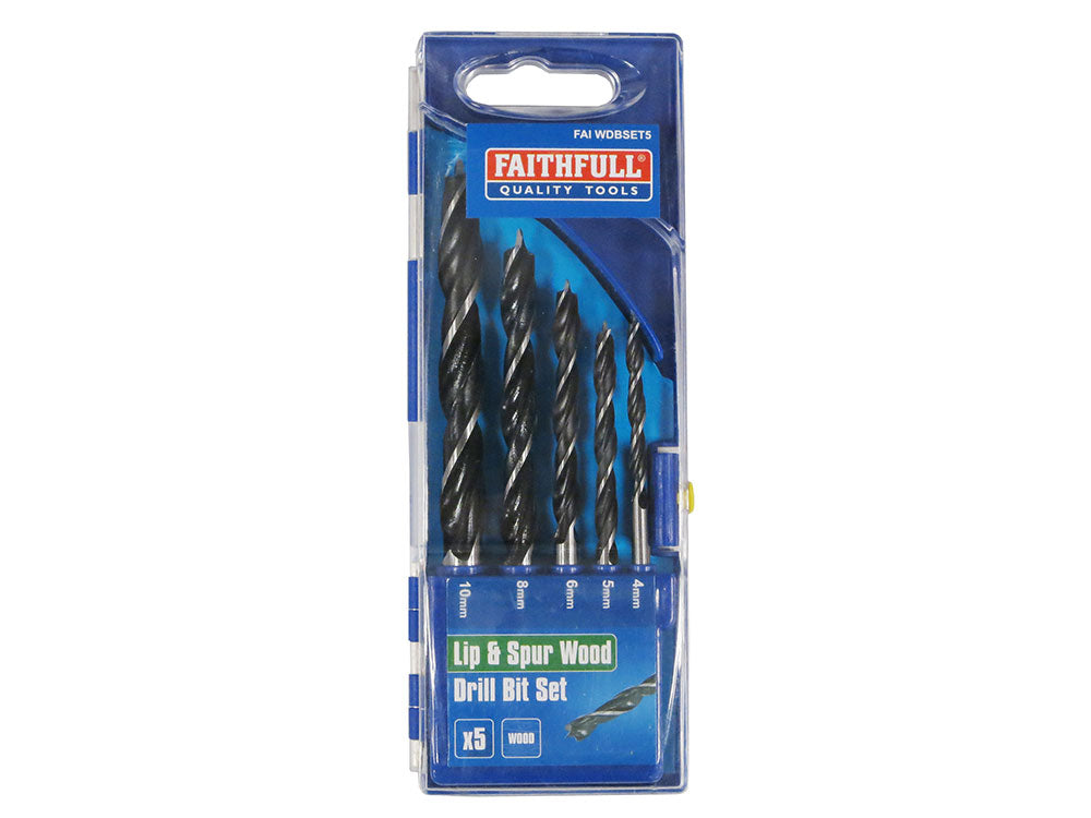 Lip & Spur Wood Drill Bit Set - 5pc