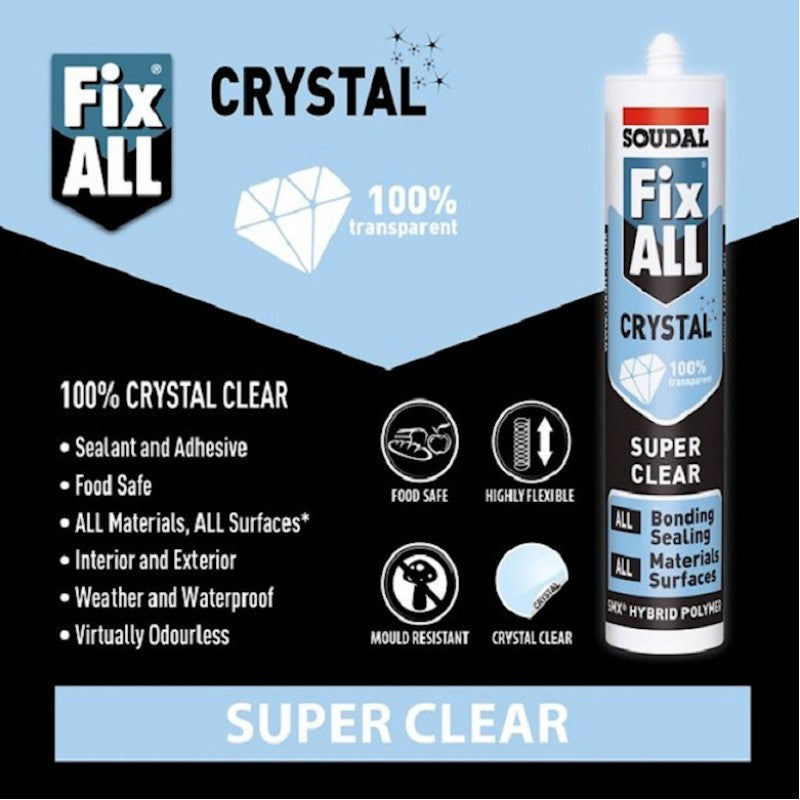 12 x Soudal Fix ALL Crystal - Save €30