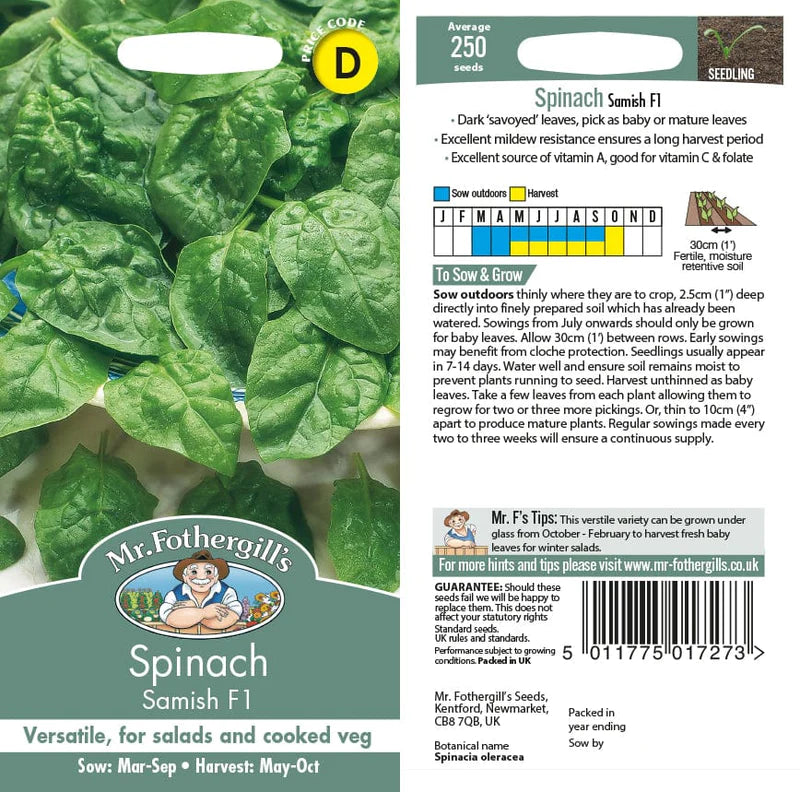 Spinach Samish F1 Seeds