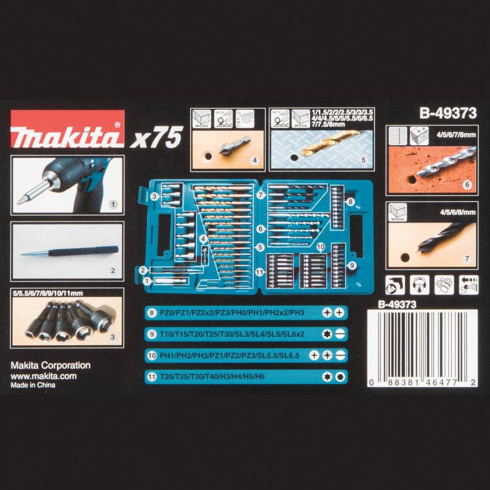Makita Drill and Screw Bit Set - 75pc