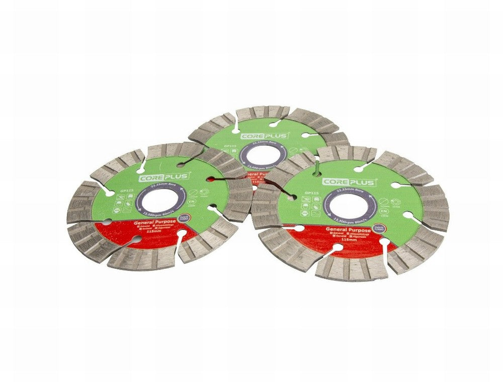 Coreplus 3 PieceHybrid GP Diamond Blade Set 4.5" (115mm)