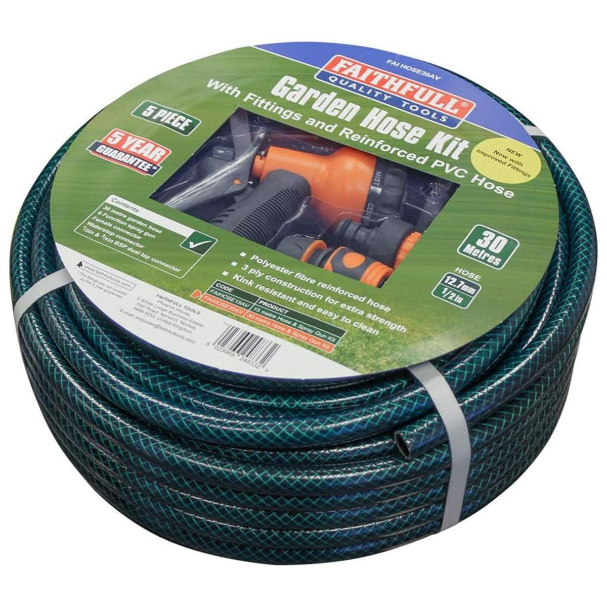 Faithfull 30M Garden Hose Kit