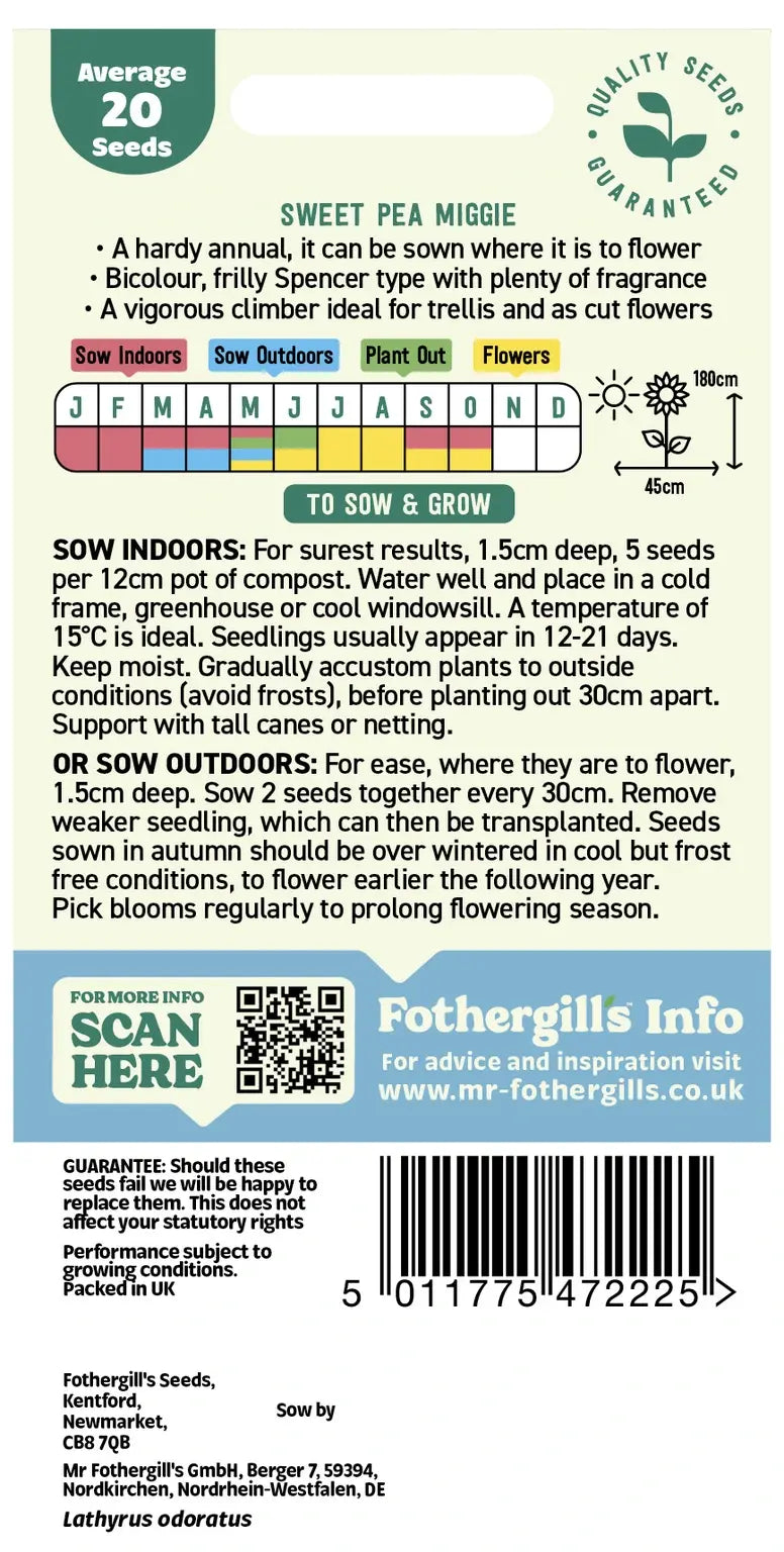 Sweet Pea Miggie Seeds - O'Tooles Tools