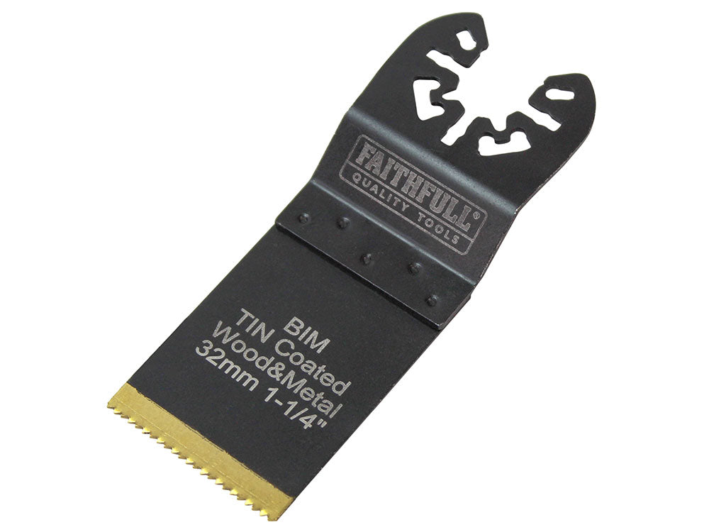 Faithfull Flush Cut Tin Coated Blade Bi-Metal 32mm FAI MFBM32 - O'Tooles Tools