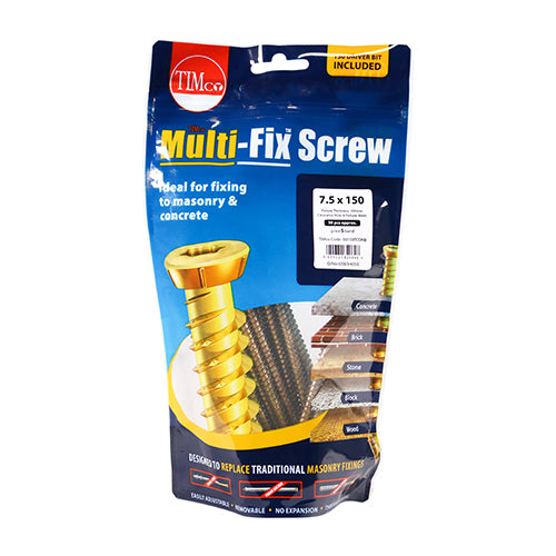 150mm x 7.5 Concrete Screws TX Head - 30pc