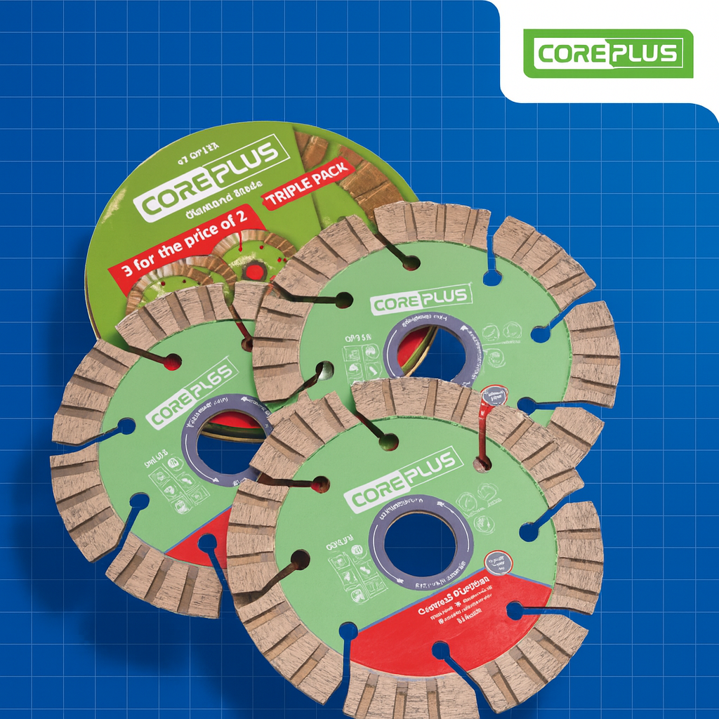 Coreplus 3 PieceHybrid GP Diamond Blade Set 4.5" (115mm)