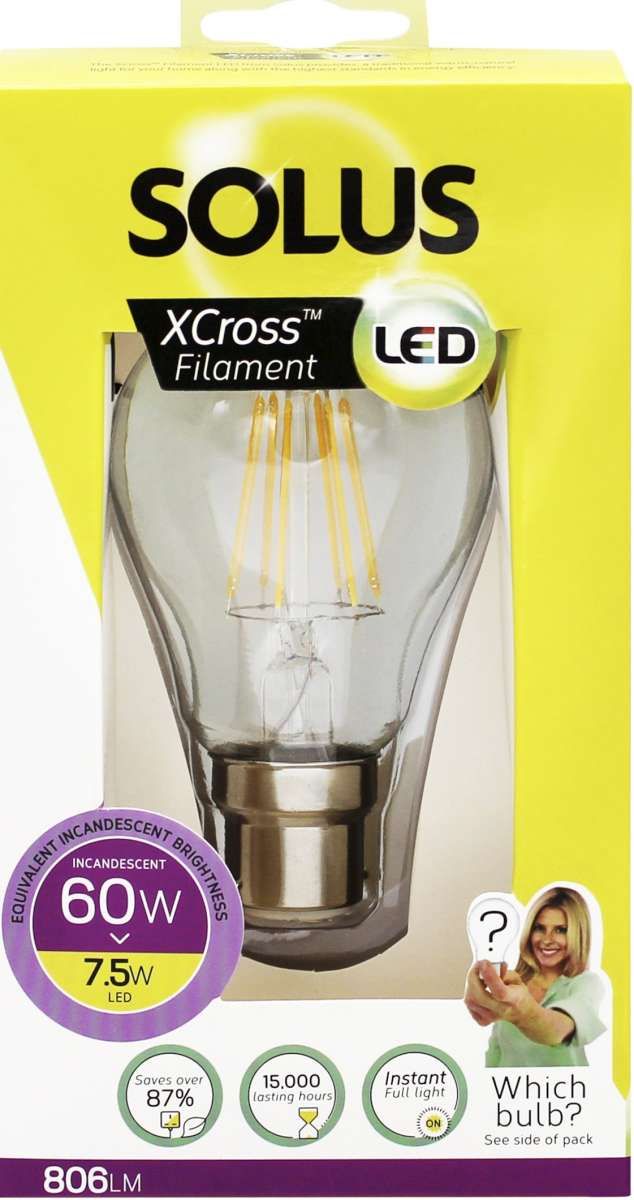 Solus LED Xcross Filament Bulb 60W Non Dimm - bayonet cap