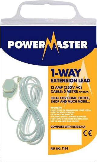 Powermaster 5M extension lead 1way