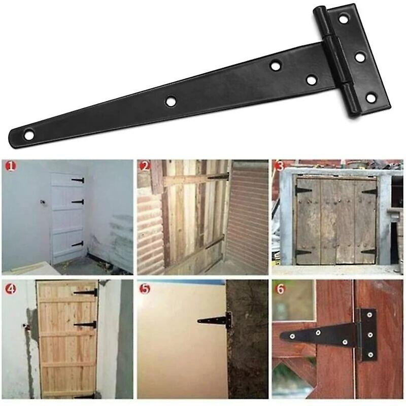 Tee Hinges 100mm Black Pair