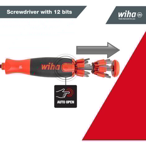 Wiha LiftUp 25 Magnetic Screwdriver with Bit Magazine - 13 piece