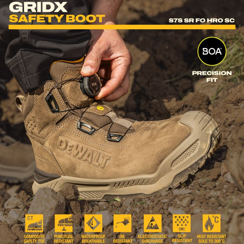 Dewalt Grid X Boa Waterproof - Gunsmoke