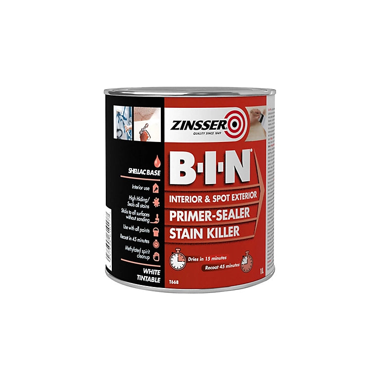 Zinsser B-I-N White Multi-surface Matt Primer (Shellac)