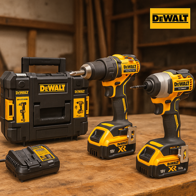 Dewalt Twin Kit + 2 x 5ah Batteries in Tstak case