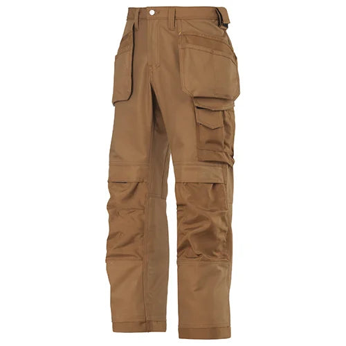 Snickers Canvas+ Trousers With Holster Pocket Brown