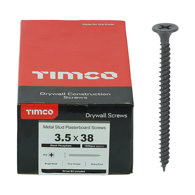 38mm x 3.5 Metal Stud Plasterboard Screw PH2 - 1000pc