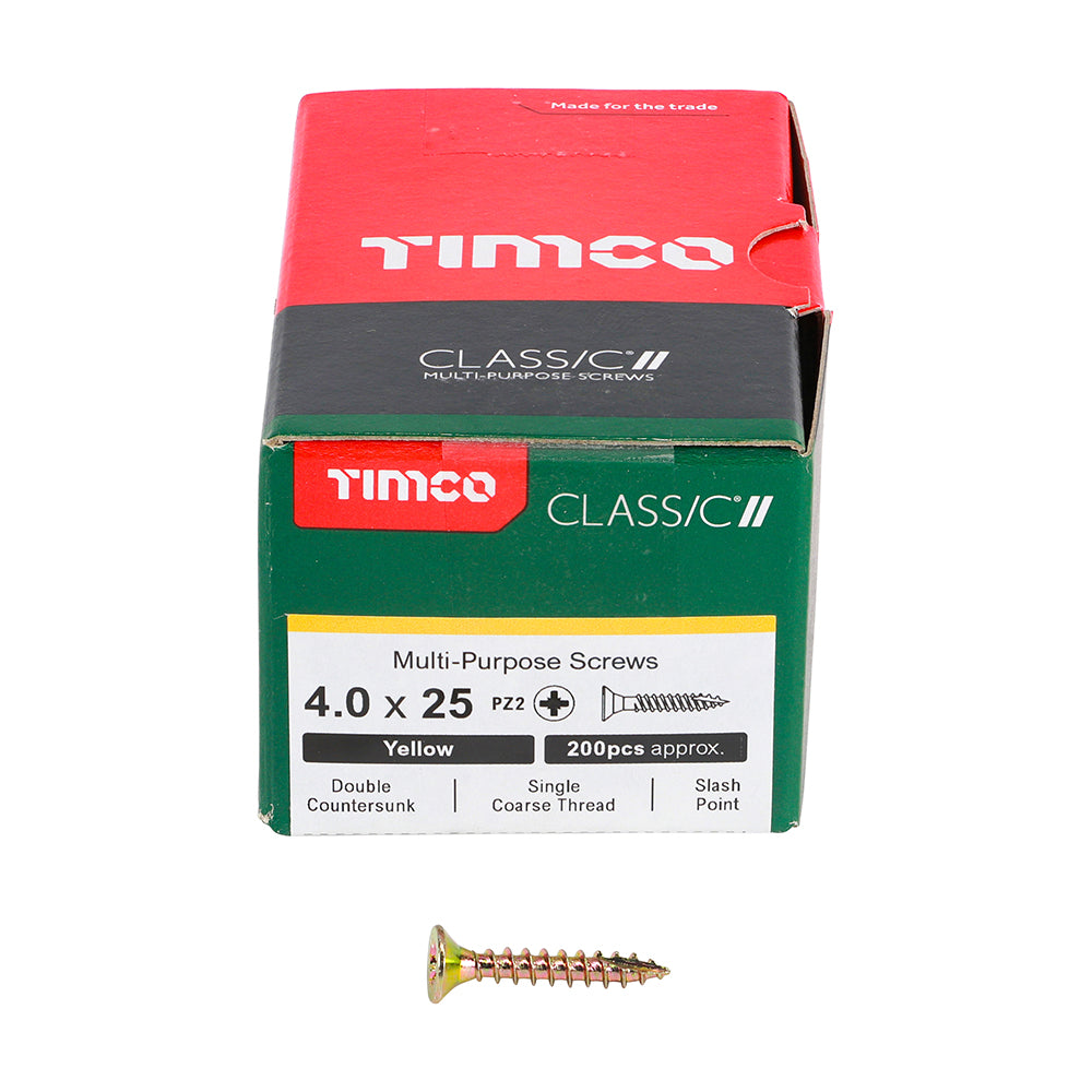 25mm x 4.0 PZ2 Multi-Purpose Screws - 200pc