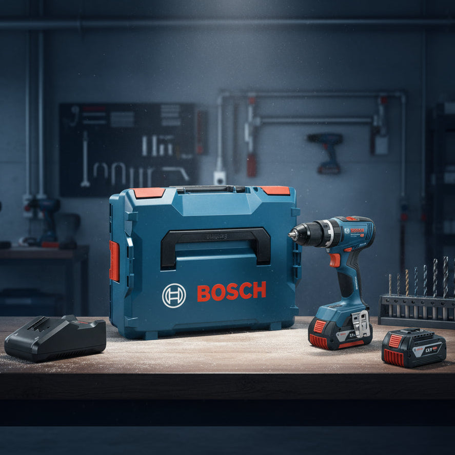 Bosch 18 V Brushless Combi Drill Kit – 2 × 5.0 Ah Batteries, Charger & Case