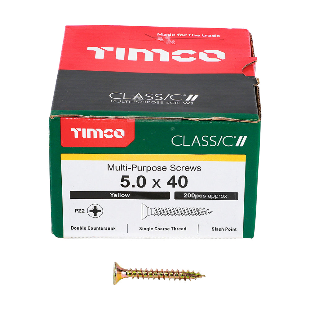 40mm x 5.0 PZ2 Multi-Purpose Screws - 200pc