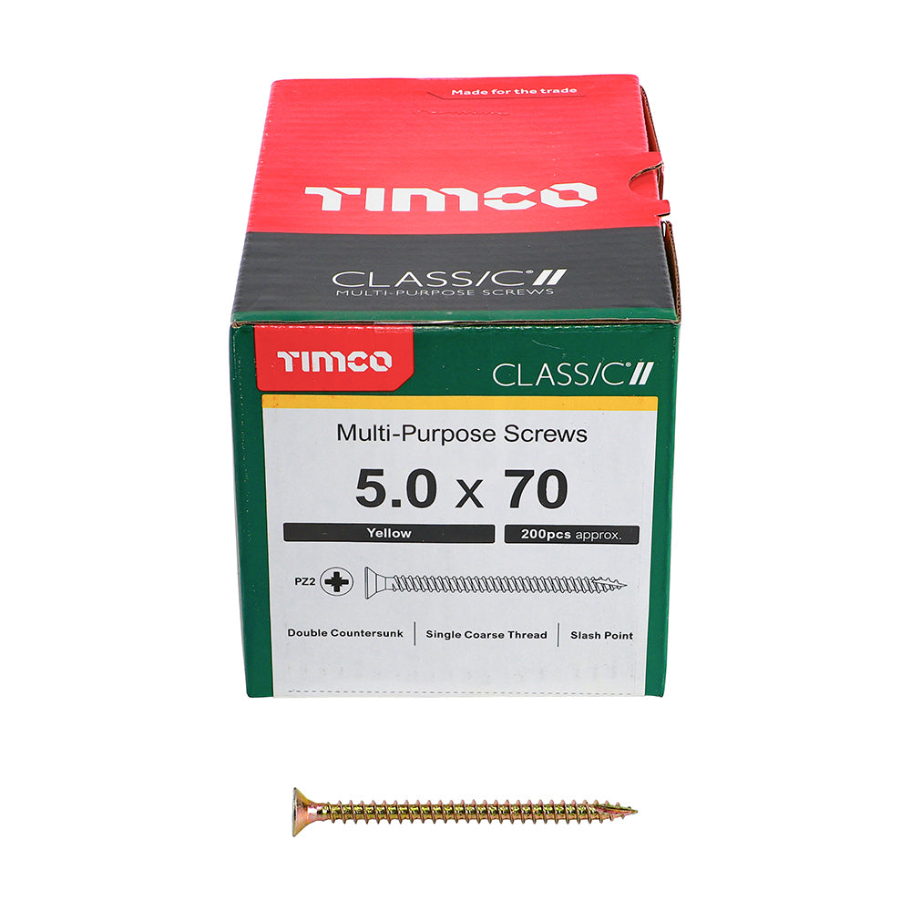 70mm x 5.0 PZ2 Multi-Purpose Screws - 200pc