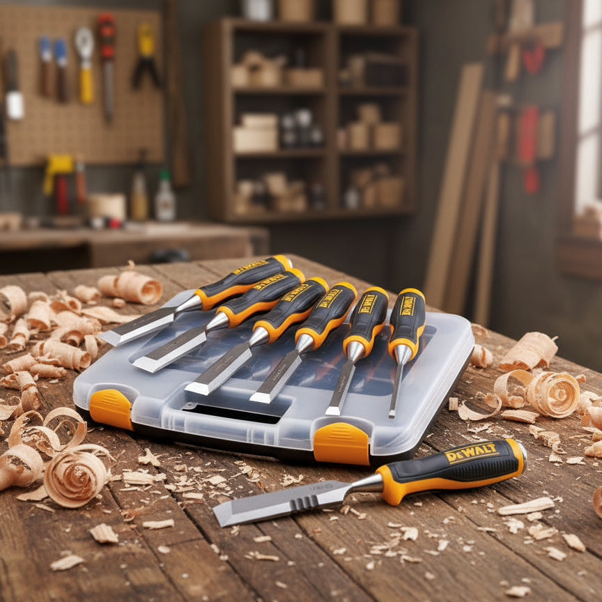 Dewalt 6 Piece Chisel Set + FREE Side Strike Chisel