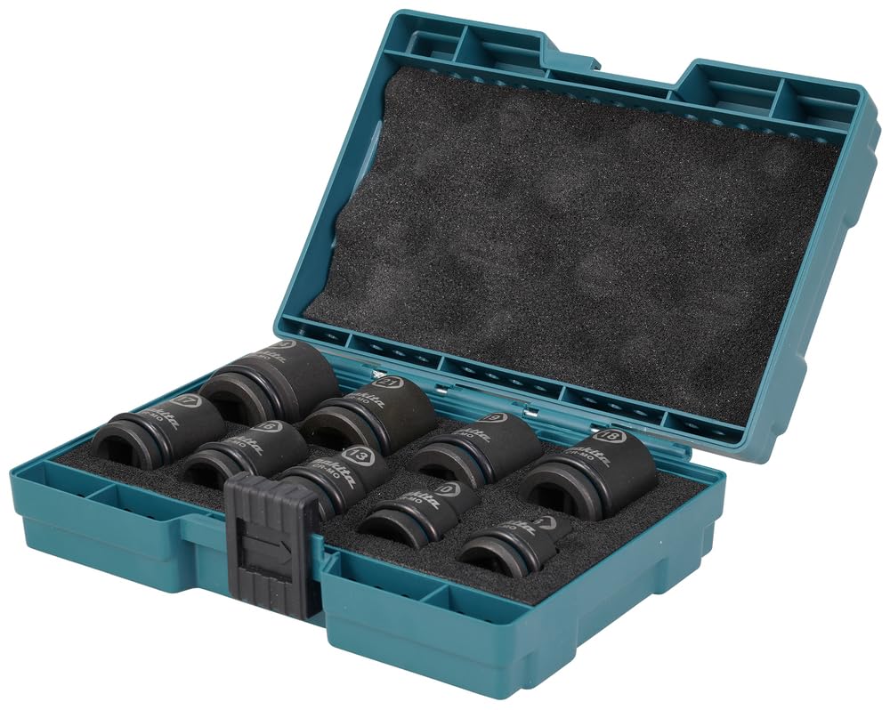 Makita 1/2" Impact Black Socket Set -9pc