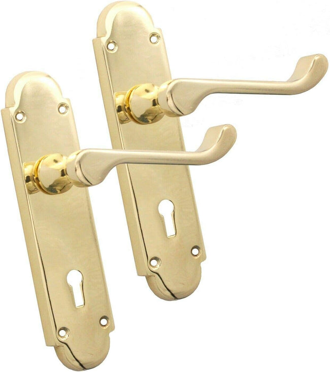 Indus Shaped Victorian Handles pair - Electro Brass
