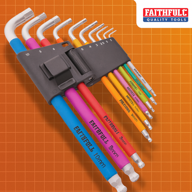Faithfull Long Hex Key Set - 9pc