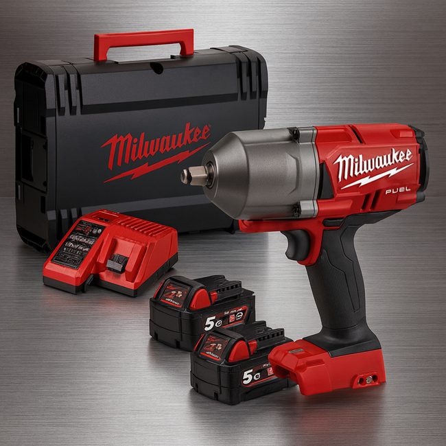Milwaukee M18 1/2 Fuel High-Torque Impact Wrench + 2x 5ah