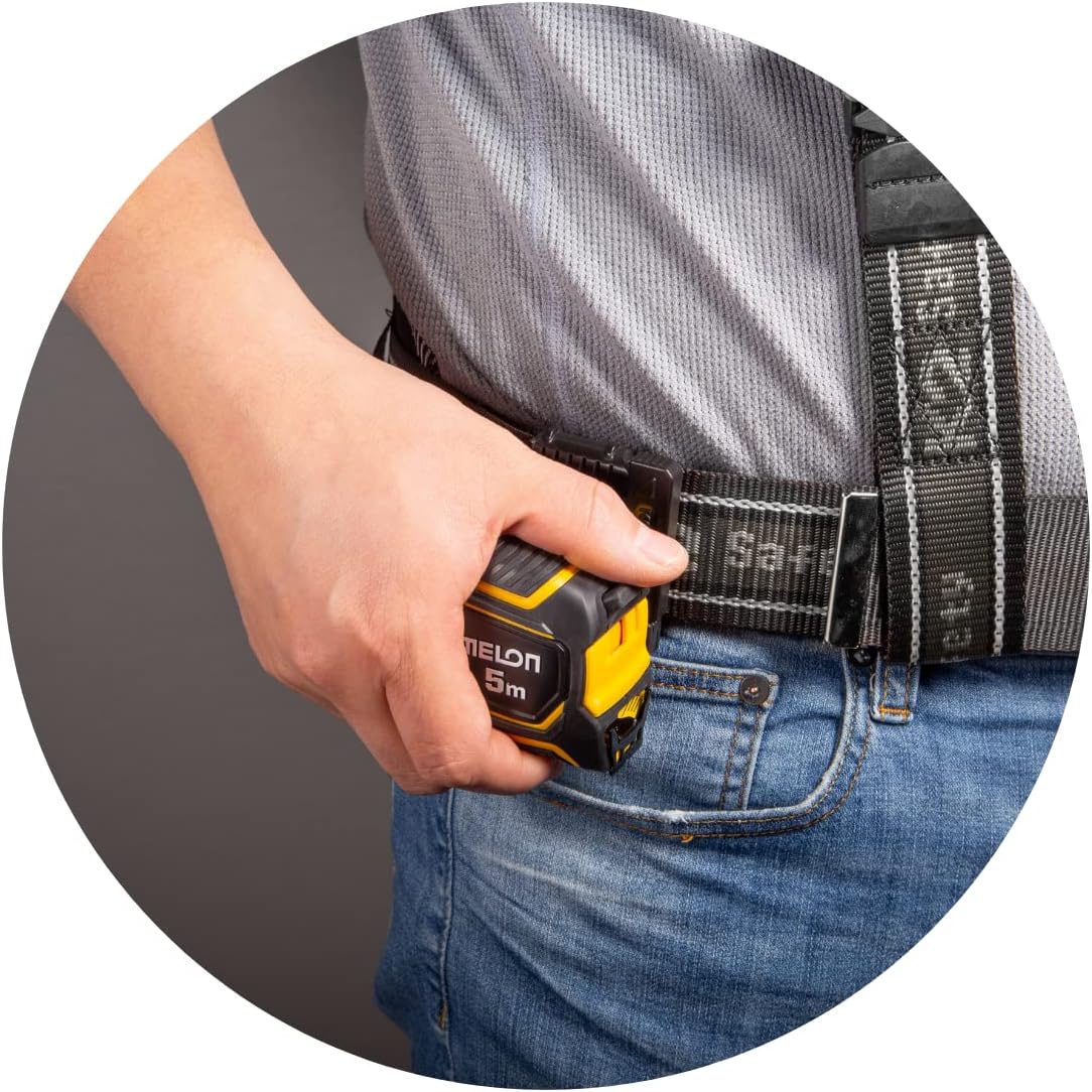 Komelon 8M Contractors Tape + Free Quick Draw Belt Clip