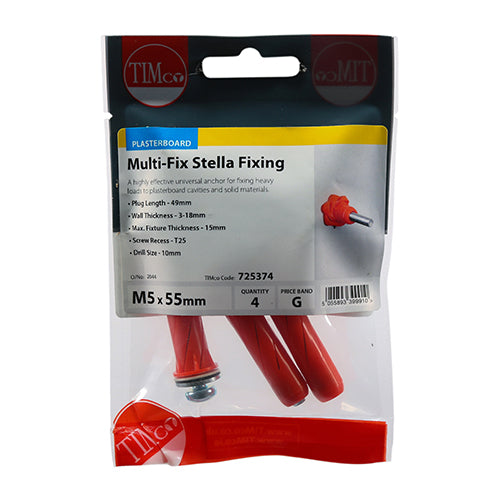 Stella Fixings 55mm x M5 - 4pc - O'Tooles Tools