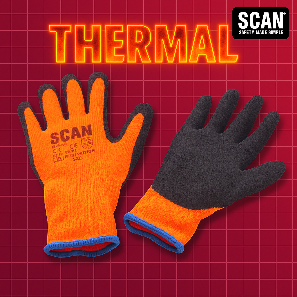 Dipped Thermal Latex Gloves - 3 pairs