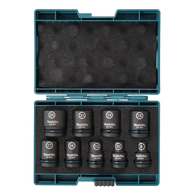 Makita 1/2" Impact Black Socket Set -9pc