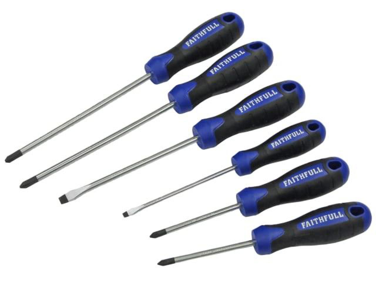 Soft Grip Single Screwdriver Flared Slotted (flat head) - Various sizes