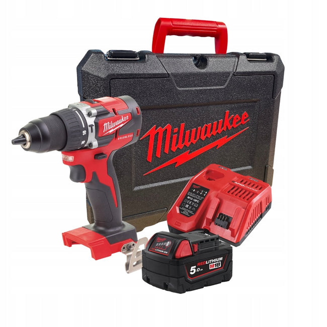 Milwaukee M18 Brushless Combi Drill 18V + 5ah battery + carry case