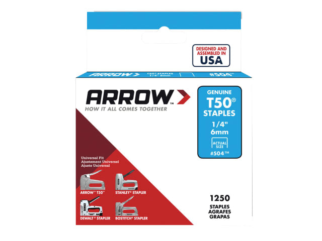 T50 Staples 6mm (Box 1250)