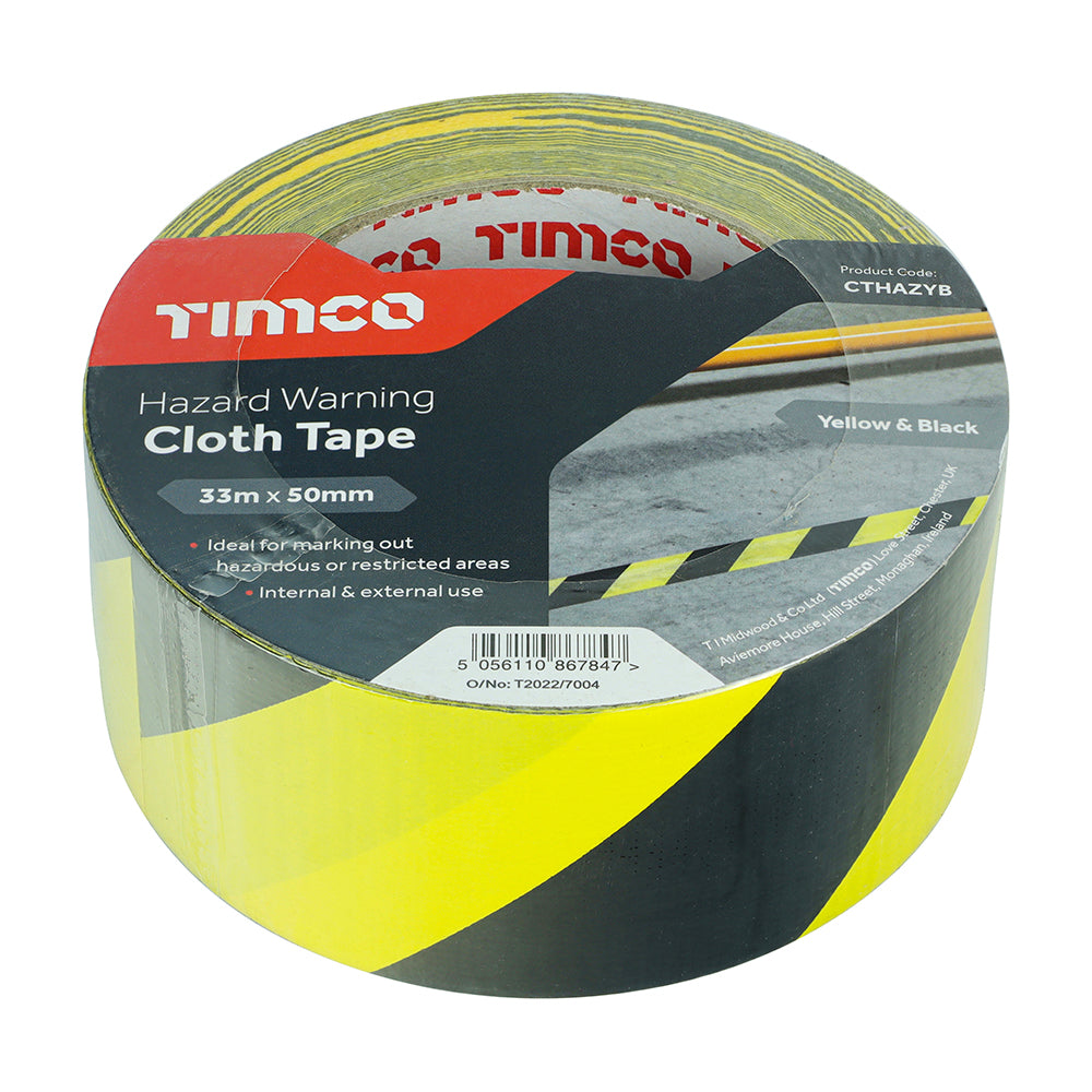 Hazard Warning Cloth Tape - Yellow & Black