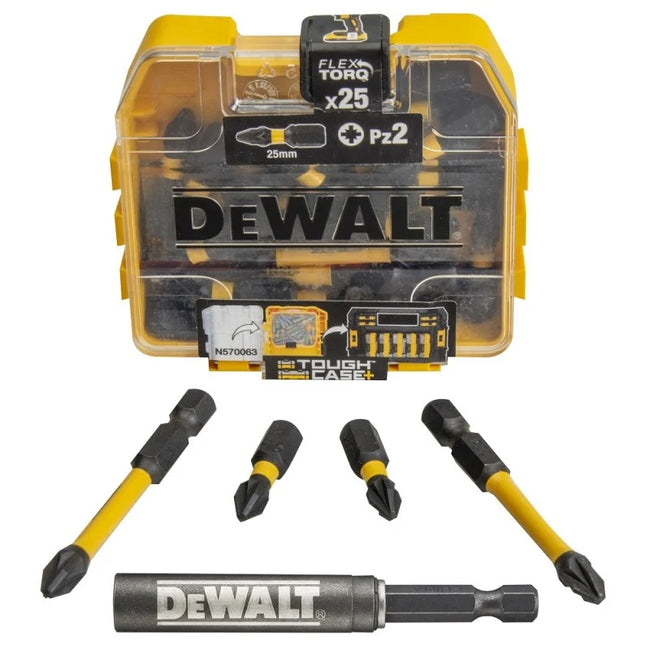 DeWalt Impact Extreme Torsion PZ2 25mm & 50MM Bits & Holder
